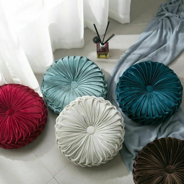 Velvet Round Solid Color Cushion